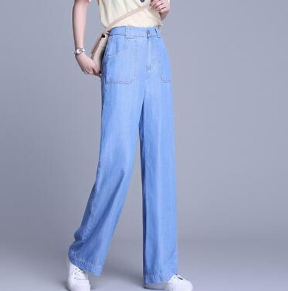 new fashion spring summer autumn wide leg trousers women plus size high waist casual jeans women pocket fmz2003, Blue
new fashion spring summer autumn wide leg trousers women plus size high waist casual jeans women pocket fmz2003, Blue