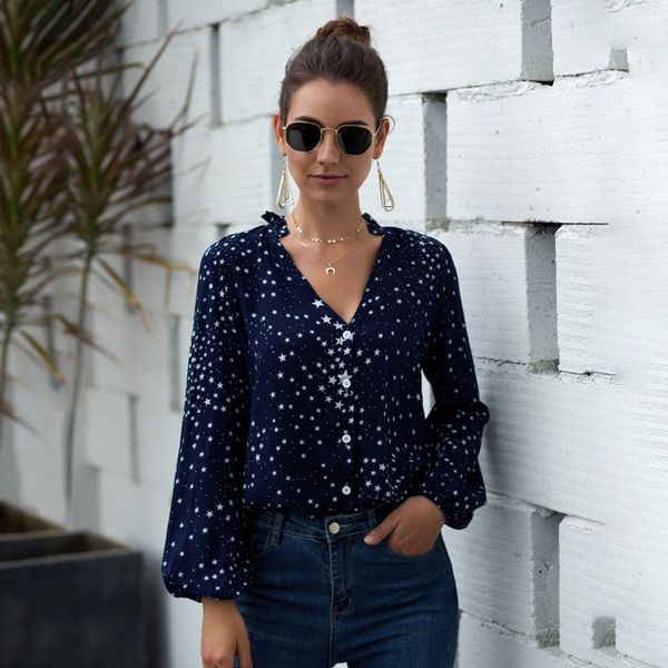 женская мода топы осень зима блуза casual v-образным вырезом star print long sleeve tops нерегулярное дамы, White
женская мода топы осень зима блуза casual v-образным вырезом star print long sleeve tops нерегулярное дамы, White