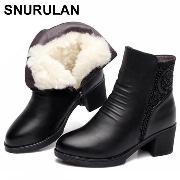 snurulan brand shoes fashion genuine leather boots women shoes comfortable wool boots thicken warm snow winter women, Black
snurulan brand shoes fashion genuine leather boots women shoes comfortable wool boots thicken warm snow winter women, Black