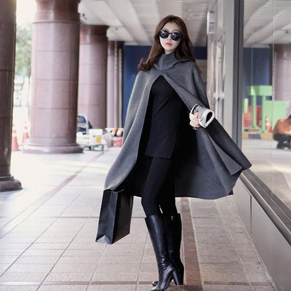 hooded cloak woolen wind coat women long cape fashion outwear loose overcoat, Tan;black
hooded cloak woolen wind coat women long cape fashion outwear loose overcoat, Tan;black