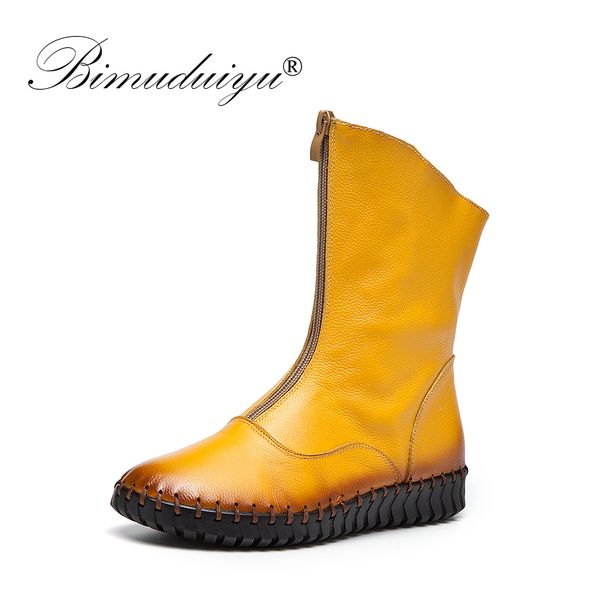 bimuduiyu winter mid-culf warm boots genuine leather zipper women's boots female motorcycle flat snow handmade large size, Black
bimuduiyu winter mid-culf warm boots genuine leather zipper women's boots female motorcycle flat snow handmade large size, Black