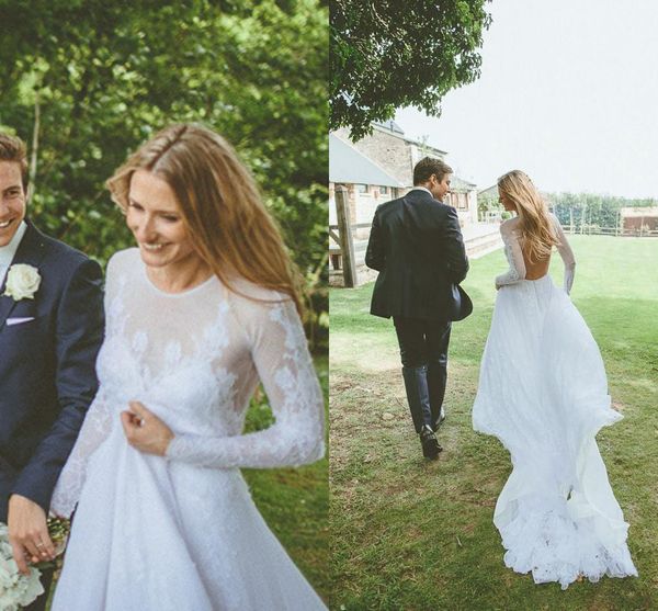 скромный дизайн outdooring свадебные платья с длинным рукавом кружева иллюзия открыть назад аппликация jewel линия свадебные платья партии в, White
скромный дизайн outdooring свадебные платья с длинным рукавом кружева иллюзия открыть назад аппликация jewel линия свадебные платья партии в, White