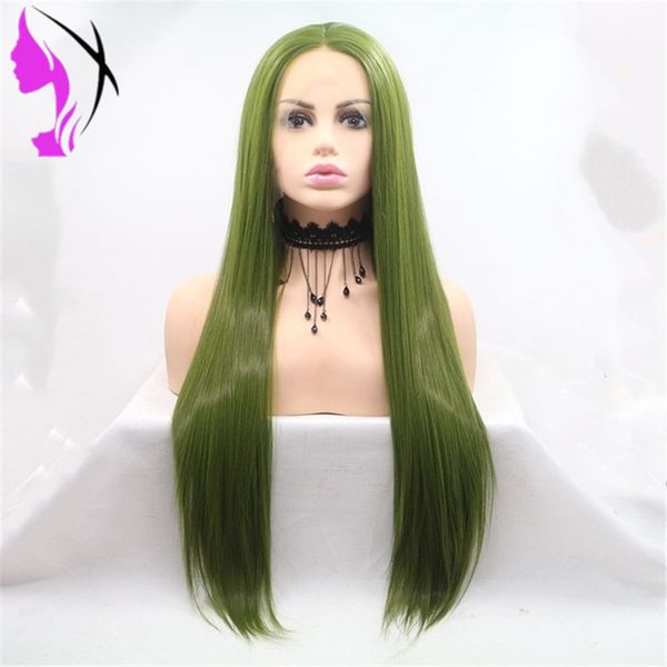 fashion style green pre plucked 13x4 lace front synthetic wigs with baby hair straight hair brazilian cosplay wigs for women, Black
fashion style green pre plucked 13x4 lace front synthetic wigs with baby hair straight hair brazilian cosplay wigs for women, Black