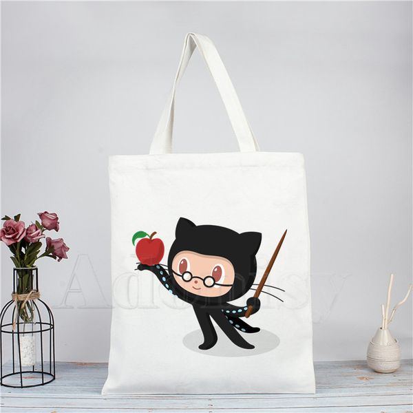 github cat funny women female foldable canvas shoulder bag canvas tote eco shopping bag tote casual handbag daily use
github cat funny women female foldable canvas shoulder bag canvas tote eco shopping bag tote casual handbag daily use