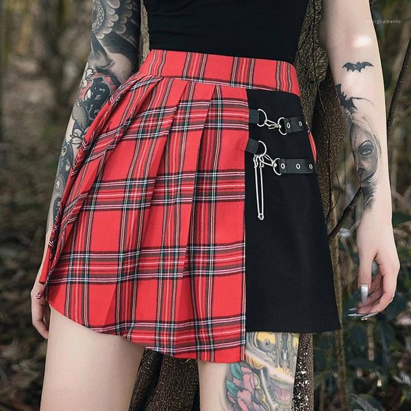 printed skirts plaid flare skirts womens designer skirts casual clothing womens holiday plaid, Black