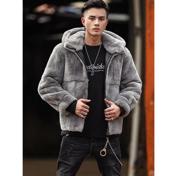 2019 new mens fur coat short leather jacket natural hooded fur jacket mens winter coats, Black
2019 new mens fur coat short leather jacket natural hooded fur jacket mens winter coats, Black
