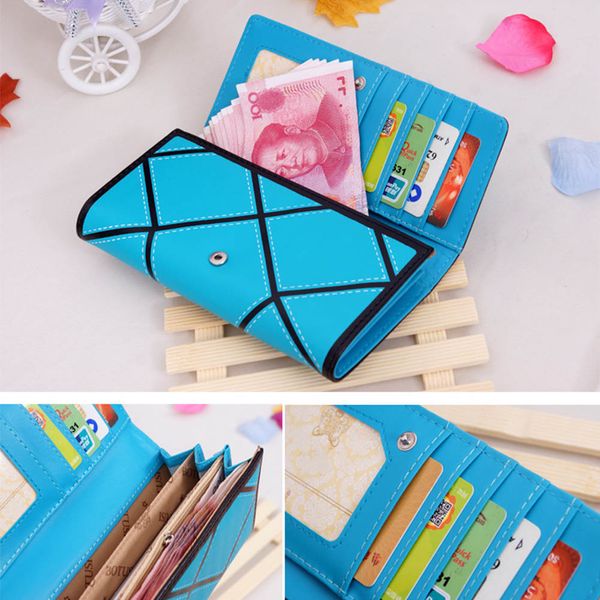 women pu leather hasp long geometric pattern purse tri-fold wallet card holder cash coin handbag eig88, Red;black
women pu leather hasp long geometric pattern purse tri-fold wallet card holder cash coin handbag eig88, Red;black