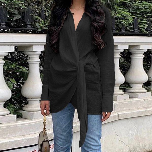 plus size 2020 stylish blouse women casual long sleeve straps zanzea female casual lapel neck solid blusas cotton chemise, White
plus size 2020 stylish blouse women casual long sleeve straps zanzea female casual lapel neck solid blusas cotton chemise, White