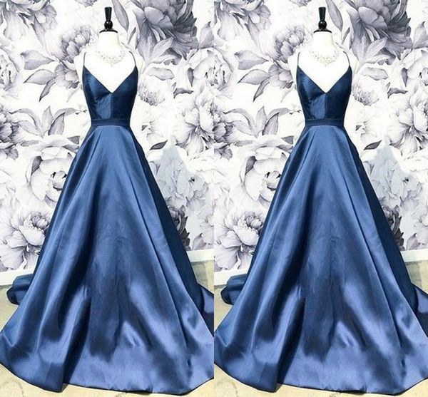 spaghetti v-neck navy evening gowns prom dresses simple satin open back special occasion dress vestidos de fiesta paolo sebastian 2019, Black
spaghetti v-neck navy evening gowns prom dresses simple satin open back special occasion dress vestidos de fiesta paolo sebastian 2019, Black