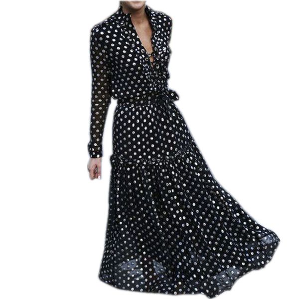 Bohemian Style Women Dress Sexy Vintage Maxi Polka Dot V -Neck Wrap Dress Elegant Women Dresses Evening Party High Waist Dresses
Bohemian Style Women Dress Sexy Vintage Maxi Polka Dot V -Neck Wrap Dress Elegant Women Dresses Evening Party High Waist Dresses