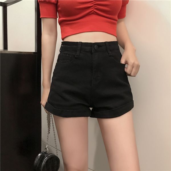 women's shorts jeans 2021 korean chic crimping high waist slim stretch summer denim female casual all-match short, White;black
women's shorts jeans 2021 korean chic crimping high waist slim stretch summer denim female casual all-match short, White;black