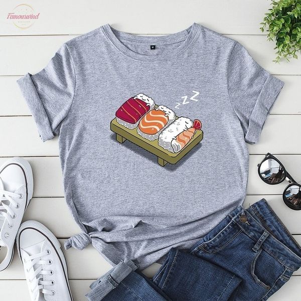 plus size 100% cotton women t shirts s 5xl cute sushi cartoon printed european t shirt short sleeve o neck female tees, White
plus size 100% cotton women t shirts s 5xl cute sushi cartoon printed european t shirt short sleeve o neck female tees, White