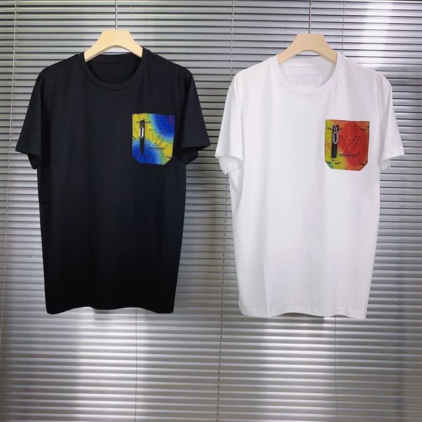 early spring 2020 new color block letter logo short sleeve tee double strand fine cotton fabric black and white d0, White;black
early spring 2020 new color block letter logo short sleeve tee double strand fine cotton fabric black and white d0, White;black