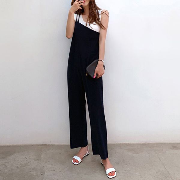office ladies korean japan style black jumpsuits women plus size loose casual wide legs backless female elegant romper jumpsuit, Black;white
office ladies korean japan style black jumpsuits women plus size loose casual wide legs backless female elegant romper jumpsuit, Black;white