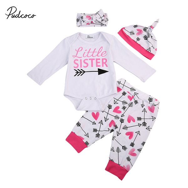 pudcoco newborn baby girls clothes new style litter sister long sleeve romper+pants+hat+headdress 4pcs baby clothing set, White
pudcoco newborn baby girls clothes new style litter sister long sleeve romper+pants+hat+headdress 4pcs baby clothing set, White