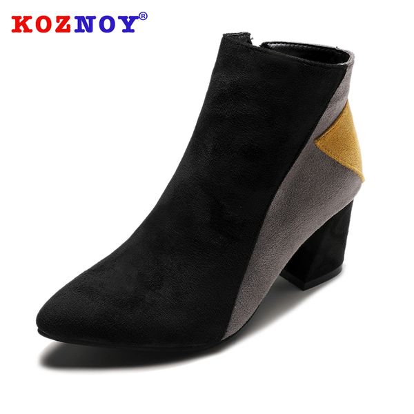 koznoy women boots fashion autumn winter zipper patchwork dropshipping high heel breathable pointed toe square heel women boots, Black
koznoy women boots fashion autumn winter zipper patchwork dropshipping high heel breathable pointed toe square heel women boots, Black