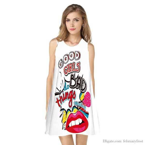 februaryfrost women new fashion red lips print cute party dress summer sleeveless o neck casual chiffon dress vestidos, Black;gray
februaryfrost women new fashion red lips print cute party dress summer sleeveless o neck casual chiffon dress vestidos, Black;gray