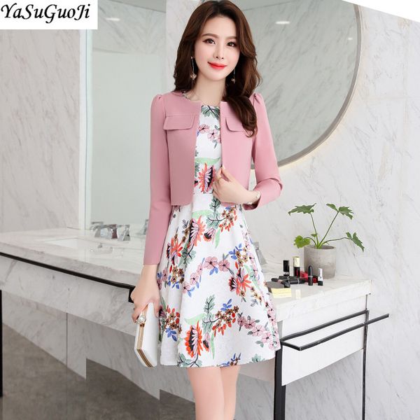 new 2018 spring fashion floral print sleeveless dress with slim fit short blazer jacket women terno feminino suit women lxf9, White;black
new 2018 spring fashion floral print sleeveless dress with slim fit short blazer jacket women terno feminino suit women lxf9, White;black