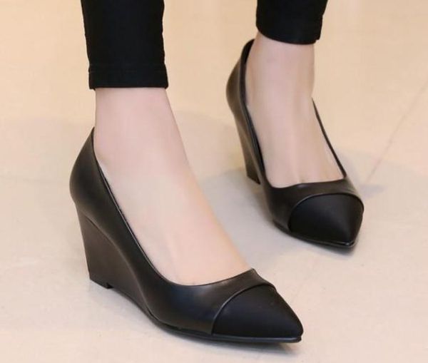 2019 women's shoes in spring and autumn with new style slope heel pointed end @6055, Black
2019 women's shoes in spring and autumn with new style slope heel pointed end @6055, Black