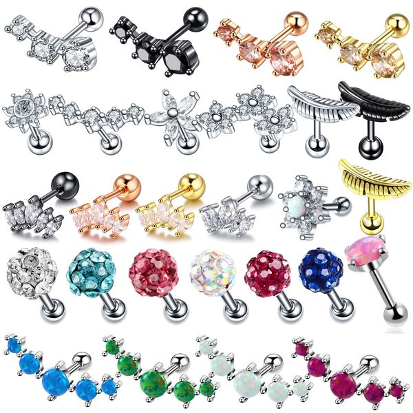 1pc steel crystal ear stud helix bar piercings lobe earring tragus barbell piercings orelha cartilagem conch helix rings jewelry, Slivery;golden
1pc steel crystal ear stud helix bar piercings lobe earring tragus barbell piercings orelha cartilagem conch helix rings jewelry, Slivery;golden