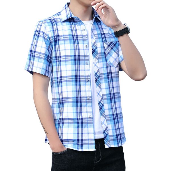 men's summer new short-sleeved cotton-sleeved men's casual shirt buttons, White;black
men's summer new short-sleeved cotton-sleeved men's casual shirt buttons, White;black