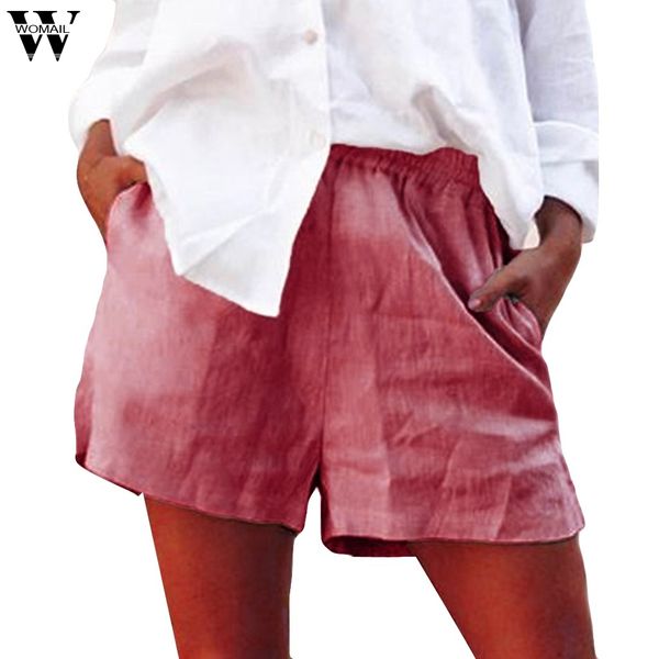 womail shorts 1pc women's summer casual ladies shorts solid color cotton flax elastic short beach short 2019 may28, White;black
womail shorts 1pc women's summer casual ladies shorts solid color cotton flax elastic short beach short 2019 may28, White;black