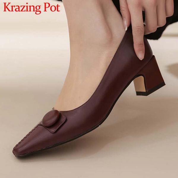 krazing pot 2020 cow leather small square toe med heel shoes elegant lady shallow slip on casual women pumps l07, Black
krazing pot 2020 cow leather small square toe med heel shoes elegant lady shallow slip on casual women pumps l07, Black