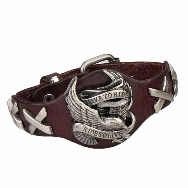 wholesale-steampunk style men jewelry eagle charm genuine leather bracelet bangles jewelry for men 4 color bracelets for men 2018, Golden;silver
wholesale-steampunk style men jewelry eagle charm genuine leather bracelet bangles jewelry for men 4 color bracelets for men 2018, Golden;silver