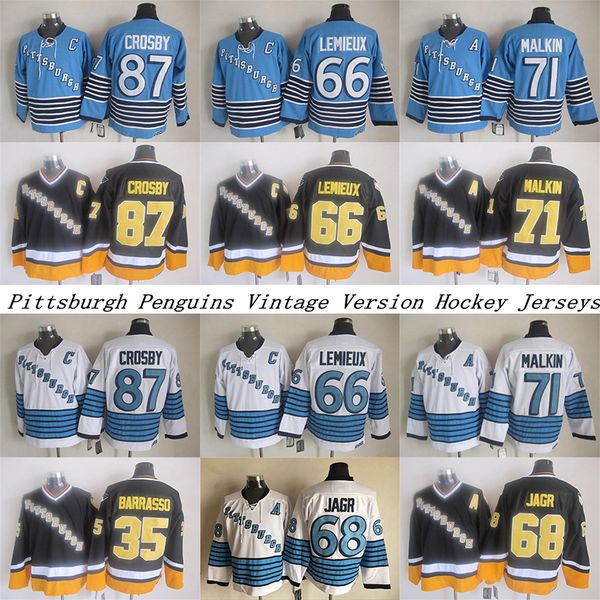 pittsburgh penguins ccm vintage jerseys 66 lemieux 71 malkin 87 crosby 35 barrasso 68 jagr men's hockey jersey, Black;red
pittsburgh penguins ccm vintage jerseys 66 lemieux 71 malkin 87 crosby 35 barrasso 68 jagr men's hockey jersey, Black;red