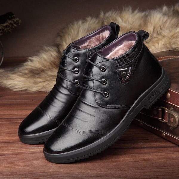 warm genuine leather men winter boots ankle boots fashion boot shoes men casual male fur snow zapatos de hombre rubber, Black
warm genuine leather men winter boots ankle boots fashion boot shoes men casual male fur snow zapatos de hombre rubber, Black
