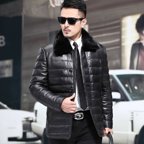 new haining genuine sheepskin mink collar down jacket for middle-aged and old men 8036p950, Black
new haining genuine sheepskin mink collar down jacket for middle-aged and old men 8036p950, Black