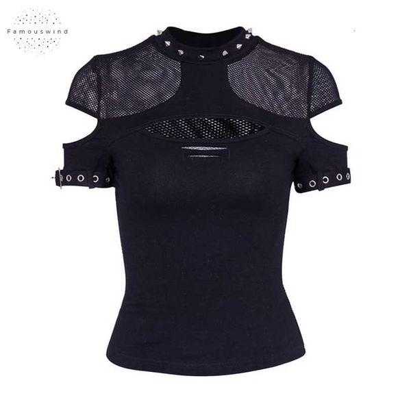vrouwen t shirts casual punk gothic slim mesh gat vrouwelijke club zwart ol hip hop klinknagel dames goth, White
vrouwen t shirts casual punk gothic slim mesh gat vrouwelijke club zwart ol hip hop klinknagel dames goth, White