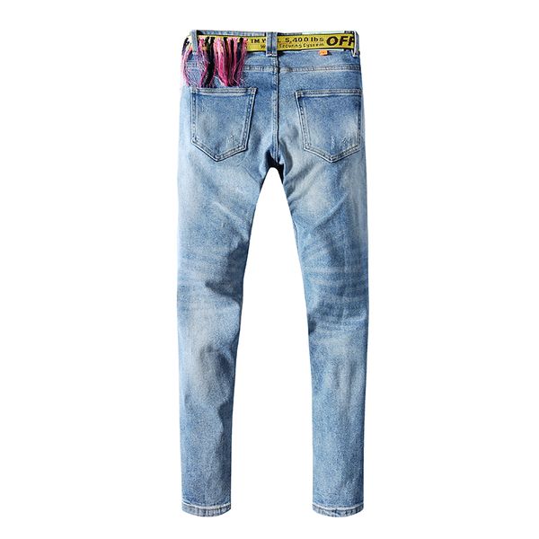 2020 crime fashion designer tight jeans men straight slim elastic jeans crime leisure bicycle men's elastic jeans classic pants~pp3, Blue
2020 crime fashion designer tight jeans men straight slim elastic jeans crime leisure bicycle men's elastic jeans classic pants~pp3, Blue