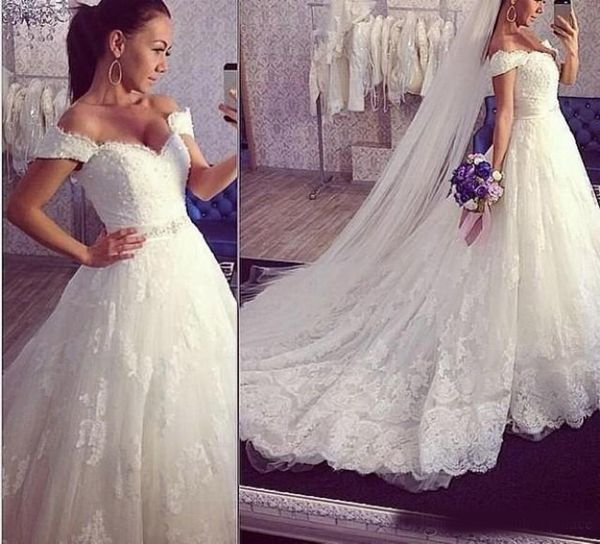 luxurious sweetheart cap sleeve a-line wedding dresses appliques bead bridal wedding gowns hochzeitskleid robe de mariee, White
luxurious sweetheart cap sleeve a-line wedding dresses appliques bead bridal wedding gowns hochzeitskleid robe de mariee, White