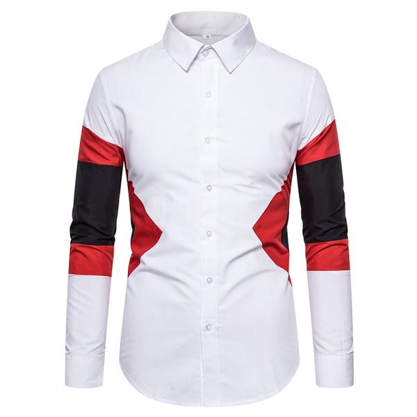 white patchwork shirt men 2020 brand new slim fit long sleeve mens dress shirts business wedding shirt male camisa masculina xxl, White;black
white patchwork shirt men 2020 brand new slim fit long sleeve mens dress shirts business wedding shirt male camisa masculina xxl, White;black