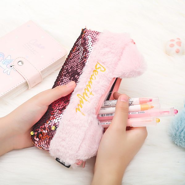 kawaii pencil case sequin plush large stationery storage pen organizer bag boys girls school office stationery storage supplies
kawaii pencil case sequin plush large stationery storage pen organizer bag boys girls school office stationery storage supplies