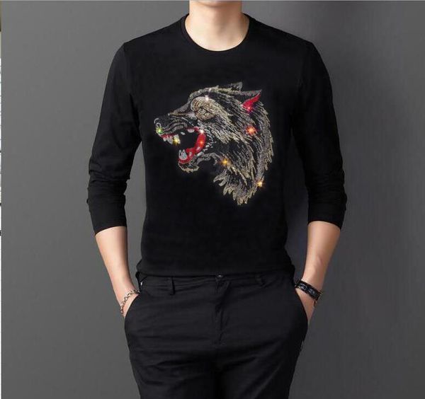 new men casual long sleeve oneck fashion tshirt men drill design tees brand, White;black
new men casual long sleeve oneck fashion tshirt men drill design tees brand, White;black