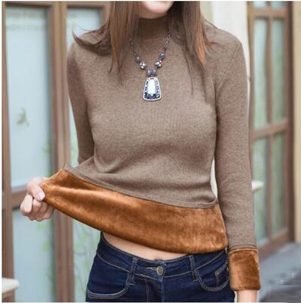 women sweater winter plus size knitted sweater women's turtleneck bottoming shirt velvet lining thick warm pullover, White;black
women sweater winter plus size knitted sweater women's turtleneck bottoming shirt velvet lining thick warm pullover, White;black