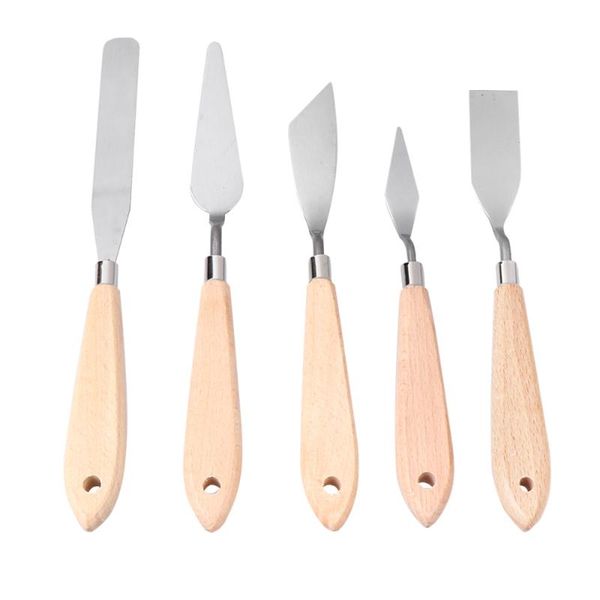 5pcs stainless steel palette scraper set spatula color mixing tool with plastic handle(silver
5pcs stainless steel palette scraper set spatula color mixing tool with plastic handle(silver
