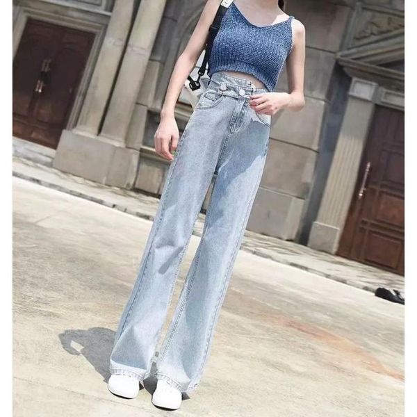 2020 new autumn and winter women solid straight loose denim trousers office ladies chic button high waist drape jeans pants n31, Blue
2020 new autumn and winter women solid straight loose denim trousers office ladies chic button high waist drape jeans pants n31, Blue
