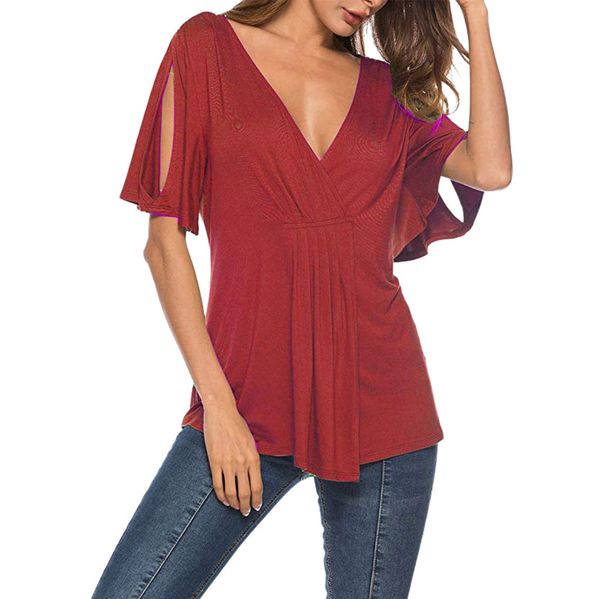 womens and blouses female deep v neck blouse cold shoulder short sleeve summer shirts blusas mujer de moda 2019, White
womens and blouses female deep v neck blouse cold shoulder short sleeve summer shirts blusas mujer de moda 2019, White