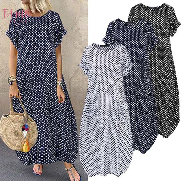 2020 bohemian polka dot baggy dress womens summer sundress fashion short sleeve tunic maxi vestidos female casual robe, Black;gray
2020 bohemian polka dot baggy dress womens summer sundress fashion short sleeve tunic maxi vestidos female casual robe, Black;gray