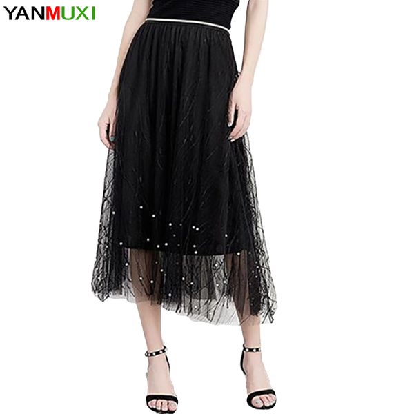 yanmuxi black gray pearl decorative pleated half-length skirt silk yarn stitching mesh spring summer woman skirt dropship
yanmuxi black gray pearl decorative pleated half-length skirt silk yarn stitching mesh spring summer woman skirt dropship
