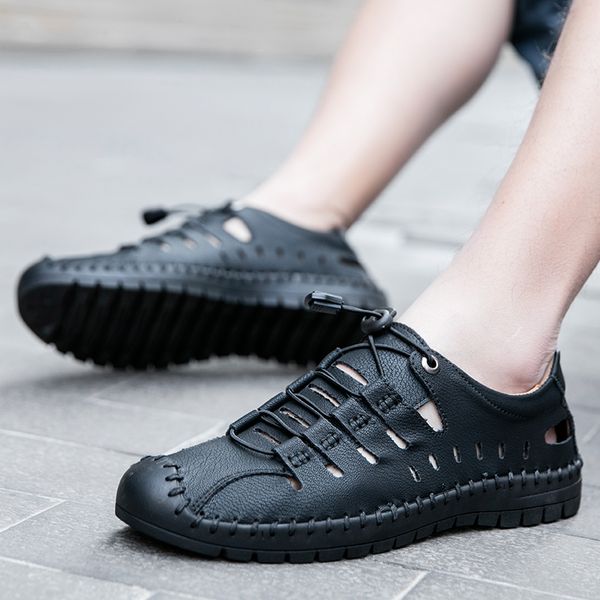 men sandals genuine leather sandals men shoes casual shoes outdoor slippers summer beach comfort, Black
men sandals genuine leather sandals men shoes casual shoes outdoor slippers summer beach comfort, Black