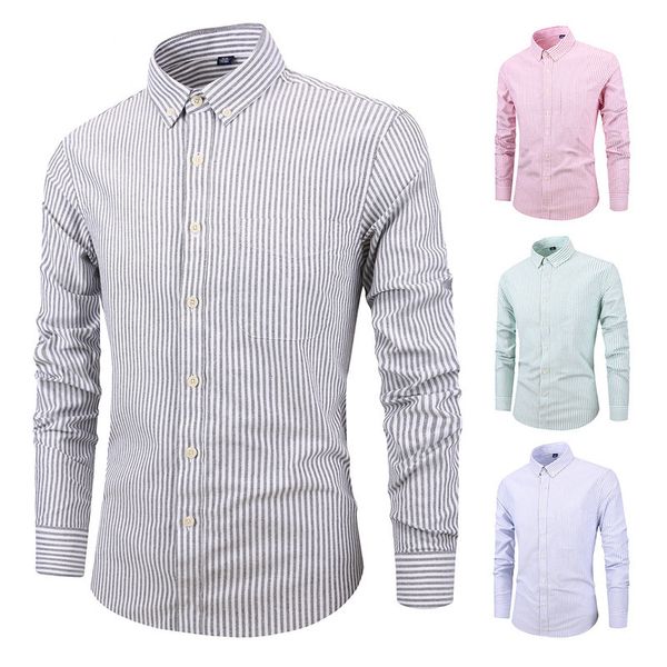 men shirts men's fashion 100% cotton oxford shirt casual long sleeve soft comfort striped shirt slim fit men blouse, White;black
men shirts men's fashion 100% cotton oxford shirt casual long sleeve soft comfort striped shirt slim fit men blouse, White;black