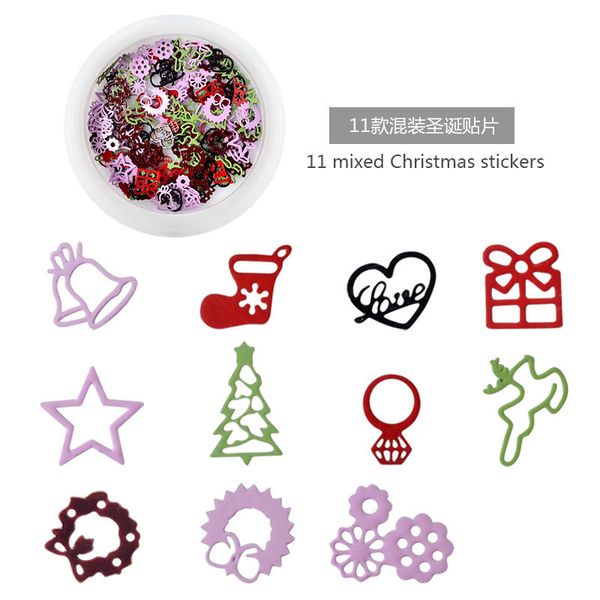 1 box nail art christmas rhinestone decoration colorful metal accessories diy design gem 3d tips manicure tool, Silver;gold
1 box nail art christmas rhinestone decoration colorful metal accessories diy design gem 3d tips manicure tool, Silver;gold