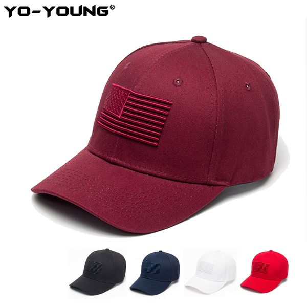 yo-young fashion american flag baseball cap women men soild embroidered snapback caps male female outdoor sports hats, Blue;gray