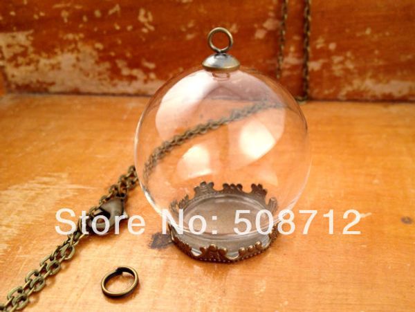 20sets clear glass globe necklace kit bottle pendant diy antique bronze terrarium bottle charm apothecary jewelry supplies, Silver
20sets clear glass globe necklace kit bottle pendant diy antique bronze terrarium bottle charm apothecary jewelry supplies, Silver