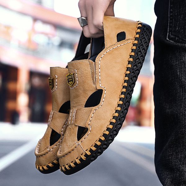 dm195 новые сандалии для мужчин лето кожа дышащий сандалии walking открытый обувь удобная мужчины резиновые вьетнамки размер 48, Black
dm195 новые сандалии для мужчин лето кожа дышащий сандалии walking открытый обувь удобная мужчины резиновые вьетнамки размер 48, Black