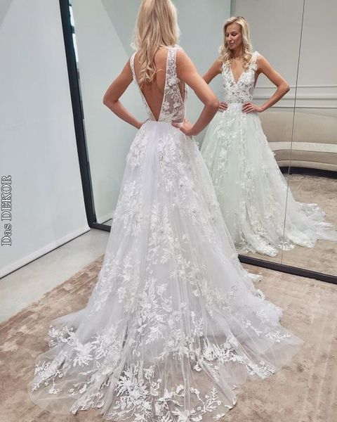 2019 new a line wedding dresses white lace appliqued deep v neck backless beach wedding dress boho bridal gowns
2019 new a line wedding dresses white lace appliqued deep v neck backless beach wedding dress boho bridal gowns